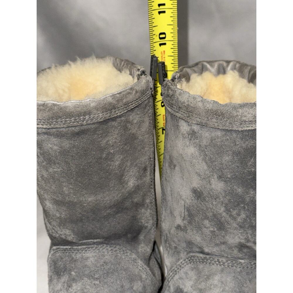UGG Roslynn Grey Metallic Sz 8 Suede Zipper Boot W/Cream Sherpa Lining Midcalf - Picture 7 of 15